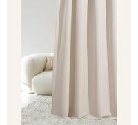 ROOM99 Aura Curtain with Rod Pocket 140 x 230 cm Width x Height, Window Decoration, Curtains and Interior Draperies for Living Room, Bedroom, Modern Smooth Light Beige, 1 Piece