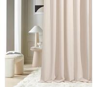 ROOM99 Aura Curtain with Ruffle Tape, 140 x 240 cm, Width x Height Sliding Curtains, Modern Curtain, Living Room, Bedroom, Light Cream, Pack of 1