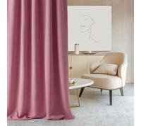 ROOM99 Aura Curtain with Ruffle Tape, 140 x 250 cm Wide x Height, Blackout Sliding Curtains, Decorative Modern Curtain, Living Room, Bedroom, Pink, Pack of 1