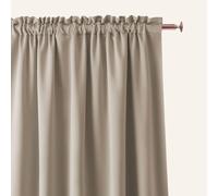 ROOM99 Aura Curtain with Ruffle Tape, 140 x 250 cm, Width x Height Sliding Curtains, Modern Curtain, Living Room, Bedroom, Beige, 1 Piece