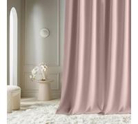 ROOM99 Aura Pencil Pleat Curtain with Ruffle Tape 140 x 240 cm Wide Blackout Curtain, Modern Decoration, Living Room, Bedroom, Dusty Pink