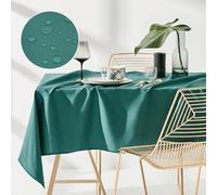 ROOM99 Aura Tablecloth, 130 x 180 cm, Tablecloth, Stain Protection, Washable, Water-Repellent, Dirt-Repellent, Polyester, Rectangular, Banquet Decoration, All Year Round, Bottle Green