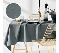 ROOM99 Aura Tablecloth, 130 x 180 cm, Tablecloth, Stain Protection, Washable, Water-Repellent, Dirt-Repellent, Polyester, Rectangular, Banquet Decoration, All Year, Dark Grey