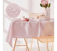 ROOM99 Aura Tablecloth, 140 x 200 cm, Tablecloth, Stain Protection, Washable, Water-Repellent, Dirt-Repellent, Polyester, Rectangular, Banquet Decoration, All Year, Powder Pink