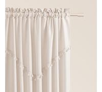 ROOM99 Chloe Curtain with Ruffle Tape, 140 x 250 cm, Width x Height Sliding Curtains, Modern Curtain, Living Room, Bedroom, Light Cream, Pack of 1