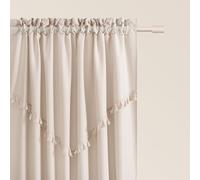 ROOM99 Chloe Curtain with Ruffle Tape, 140 x 280 cm, Width x Height Sliding Curtains, Modern Curtain, Living Room, Bedroom, Light Beige, 1 Piece