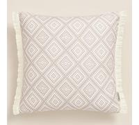 ROOM99 Coco 40 x 40 cm Decorative Cushion Cover Throw Cushion Cover Decorative Aesthetic Modern Bedroom Living Room Boho Cotton with Fringes
