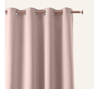 ROOM99 Curtain with Silver Eyelets Aura 140 x 240 cm Width x Height Sliding Curtains Modern Curtain Living Room Bedroom Powder Pink 1 Piece