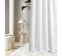 ROOM99 Curtain with Silver Eyelets Aura 140 x 250 cm Width x Height Sliding Curtains Modern Curtain Living Room Bedroom White 1 Piece