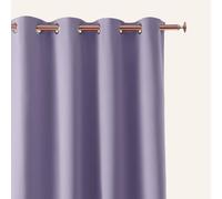 ROOM99 Curtain with Silver Eyelets Aura 140 x 260 cm Width x Height Sliding Curtains Modern Curtain Living Room Bedroom Purple 1 Piece