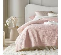 ROOM99 Feel Elegant Bedspread in Powder Pink, 220 x 240 cm, Versatile Blanket, Bed Throw or Sofa Throw Blanket for Bed and Sofa, Quilt Style, Ideal as Bedspread Velvet Velvet