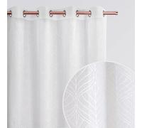 ROOM99 La Rossa Curtain with Eyelets, 140 x 230 cm Width x Height Living Room Transparent Modern Curtain Scarf Living Room Bedroom Patterned White, 1 Piece