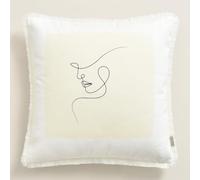 ROOM99 Ladies Bonita Decorative Cushion Cover Throw Cushion Cover Aesthetic Modern Bedroom Living Room Decor Cotton 45 x 45 cm 1 Piece