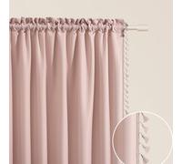 ROOM99 Lara Curtain with Ruffle Tape, 140 x 250 cm, Width x Height Sliding Curtains, Modern Curtain, Living Room, Bedroom, Powder Pink, Pack of 1