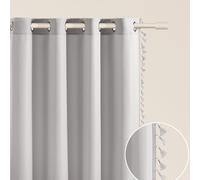 ROOM99 Lara Curtain with Silver Eyelets, 140 x 280 cm, Width x Height Sliding Curtains, Modern Curtain, Living Room, Bedroom, Light Grey, Pack of 1