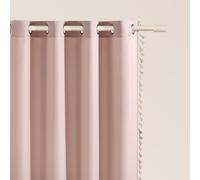 ROOM99 Lara Curtain with Silver Eyelets, 140 x 280 cm, Width x Height Sliding Curtains, Modern Curtain, Living Room, Bedroom, Powder Pink, Pack of 1