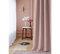 ROOM99 Laurel Curtain with Eyelets, 140 x 250 cm, Width x Height Blackout Opaque Sliding Curtains, Living Room, Bedroom, Powder Pink, Pack of 1