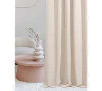 ROOM99 Laurel Curtain with Eyelets, 140 x 250 cm, Width x Height Blackout Opaque Sliding Curtains, Living Room, Bedroom, Cream