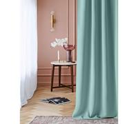 ROOM99 Laurel Curtain with Eyelets, 140 x 260 cm, Width x Height Blackout Opaque Sliding Curtains, Living Room, Bedroom, Mint, 1 Piece