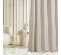 ROOM99 Laurel Curtain with Eyelets, 180 x 250 cm, Width x Height Blackout Opaque Sliding Curtains, Living Room, Bedroom, Light Beige, 1 Piece