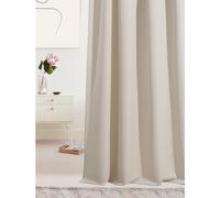 ROOM99 Laurel Curtain with Ruffle Tape, 140 x 250 cm, Width x Height Blackout Opaque Sliding Curtains, Living Room, Bedroom for Rail System, Light Beige, 1 Piece