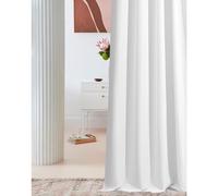 ROOM99 Laurel Curtain with Ruffle Tape, 140 x 260 cm, Width x Height Sliding Curtains, Living Room, Bedroom, for Rail System, White, Pack of 1