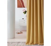 ROOM99 Laurel Curtain with Ruffle Tape, 140 x 280 cm, Width x Height Blackout Opaque Sliding Curtains, Living Room, Bedroom for Rail System, Mustard, 1 Piece