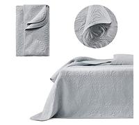 ROOM99 Leila Elegant Light Grey Bedspread 240 x 260 cm - Versatile Blanket as a Bed Throw or Sofa Throw - Quilted Style - Ideal as a Bedspread