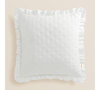 ROOM99 Molly Decorative Throw Pillow Covers, 45 x 45 cm, Aesthetic Cushion Covers, Modern Pillowcases with Ruffles for Bedroom Living Room, White, 1 Piece