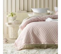 ROOM99 Molly Elegant Bedspread in Powder Pink, 240 x 260 cm, Versatile Blanket as a Bed Throw or Sofa Throw, Throw Blanket for Bed and Sofa, Quilt Style, Ideal as Bedspread