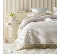 ROOM99 Molly Elegant Beige Bedspread 220 x 240 cm - Versatile as a Bed Throw or Sofa Throw, Quilted Style, Ideal as a Bedspread
