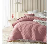 ROOM99 Molly Elegant Pink Bedspread 200 x 220 cm - Versatile Blanket for Bed or Sofa - Quilted Style, Ideal as a Bedspread