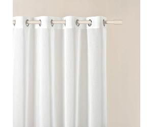 ROOM99 Novelia Curtain with Eyelets 140 x 250 cm Width x Height Living Room Transparent Modern Curtain Scarf Living Room Bedroom White Smooth 1 Piece