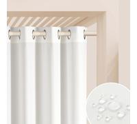 ROOM99 Outdoor Curtain with Eyelets Garden Line 155 x 220 cm Width x Height Outdoor Curtain Weatherproof Waterproof Privacy Screen Sun Protection Curtains Garden Windproof Ecru