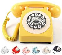 ROOMEDAL Audio Guest Book Wedding Phone, Record Customized Audio Message with Guest Book Retro Phone Audio GuestBook for Wedding Birthday Party Confession Audio Message Voicemail (Yellow)