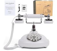 ROOMEDAL Audio Guest Book Wedding Phone, Record Customized Audio Message with Guest Book Retro Phone Audio GuestBook for Wedding Birthday Party Confession, White