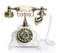 ROOMEDAL Audio Guest Book Wedding Phone, Vintage Audio GuestBook, Record Guest Messages for Weddings & Special Events, Customized Audio Keepsake for Memorable Occasions (Bronze) (Retro White)