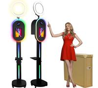 ROOMEDAL Photo Booth Machine for iPad 10.2" 10.9" 11" 12.9" and Camera,2-in-1 Selfie Station Shell Stand Camera Photobooth,RGB Light Box,RGB Fill Light,App Control,for Parties