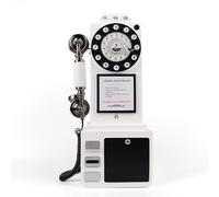 ROOMEDAL Retro Classic Audio Guest Book Record Customized Audio Messages White Landline Telephone for Parties Weddings Birthdays Rentals Confessions