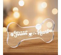 ROOMHUAWAY Dog Memorial Gifts, Pet Memorial Gifts, Acrylic Bone-Shaped Ornaments, Mourning Gift for the Loss of a Beloved Dog or Cat, Once by My Side, Forever in My Heart