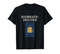 Roommate Unicorn Fantasy Door Print in Typewriter Font T-Shirt