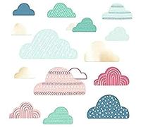 RoomMates Cloud Wall Sticker, Charcoal, 2 Blätter-14 Teile-22.8 x 44.2 cm