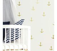 RoomMates Glossy Boat Anchors Repositionable Stickers, Vinyl, Gold, 3 cm x 3.75 cm to 3 cm x 3.75 cm