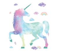 Roommates Multicolor Galaxy Unicorn Peel & Stick Giant Wall Decal With Glitter