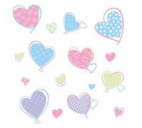 RoomMates Repositionable Childrens Wall Stickers - Hearts