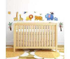 RoomMates Repositionable Childrens Wall Stickers Jungle Adventure