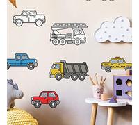 ROOMMATES Repositionable Colouring Vehicle Stickers, Vinyl, Multi-Colour, 4 Sheets of 22.8 cm x 44.2 cm