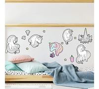 ROOMMATES Repositionable Stickers Unicorns to Color, Vinyl, White, 4 Sheets of 22.8 cm x 44.2 cm