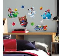 RoomMates Repositionable Wall Stickers - 539020 Vinyl Super Mario Galaxy 2, Assorted, Red