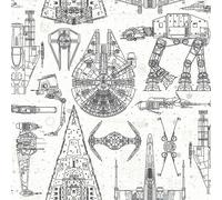 RoomMates RMK11036WP Star Wars Blueprint Peel & Stick Wallpaper, Black, 20.5" x 16.5 feet